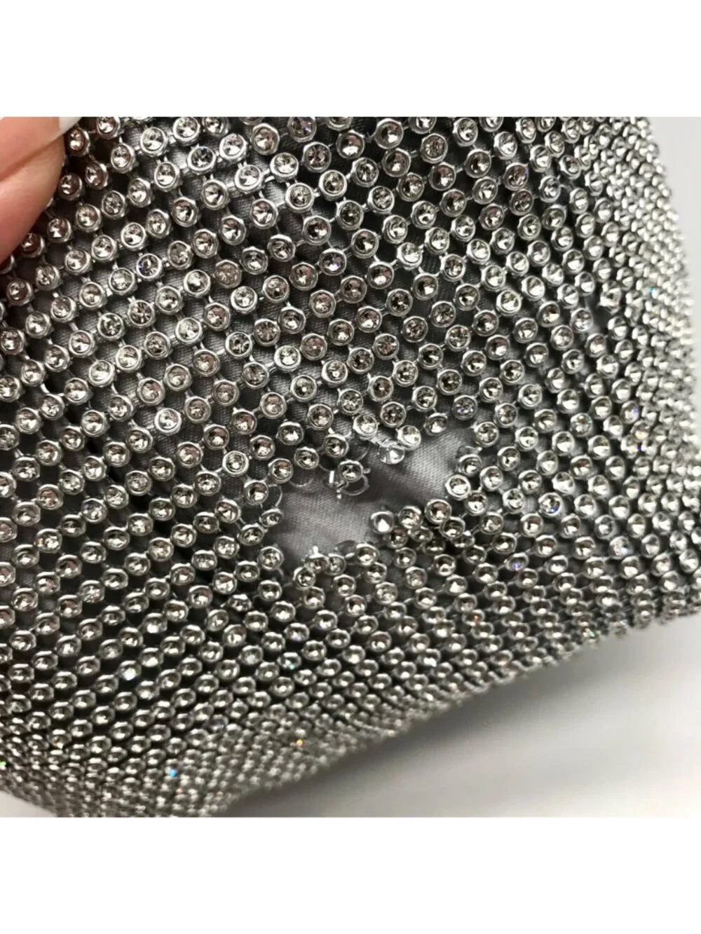 I.N.C. International Concepts Silver Mesh Crystal Hobo Bag